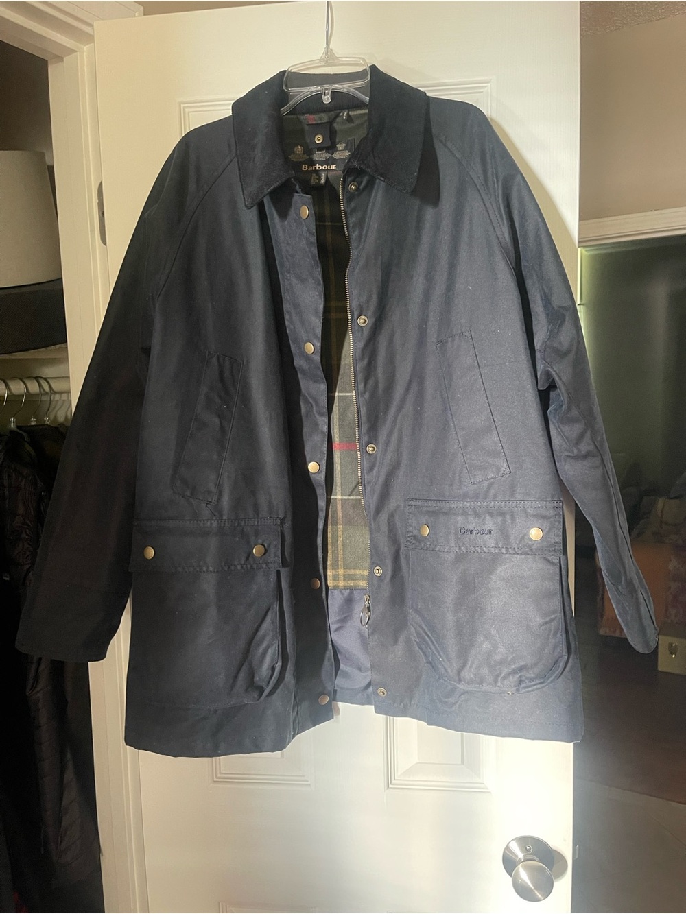 Barbour women’s Navy Waxed Cotton Jacket